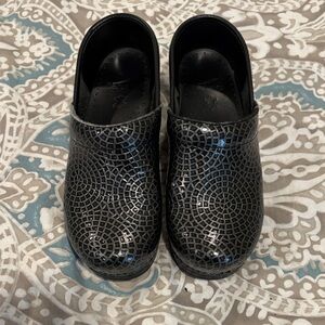 Dansko Black Patterned Mules
